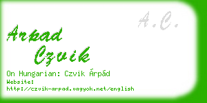 arpad czvik business card
